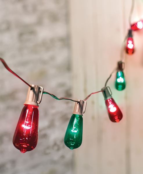 Red & Green Edison String Lights 