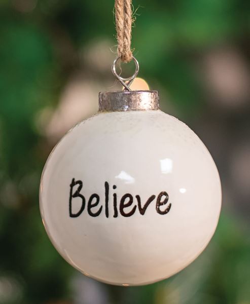 Picture of Believe White Ceramic Ornament