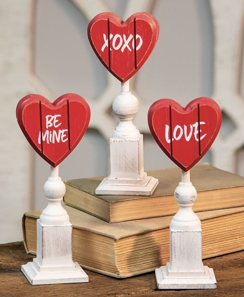 Picture of Be Mine Heart Pedestal, 3 Asstd.