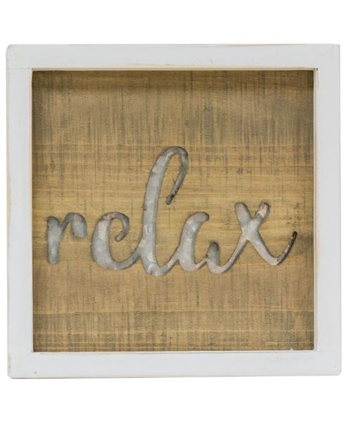 Picture of Framed Metal Cutout Sign, Relax