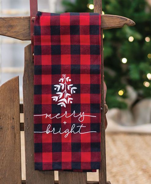 Picture of Red Buffalo Check Merry & Bright Christmas Towel