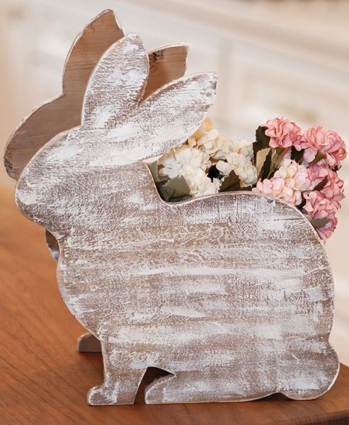 Picture of Distressed Wood Bunny Planter