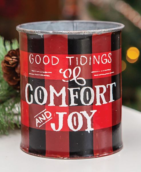 Picture of Good Tidings Christmas Buffalo Check Bucket