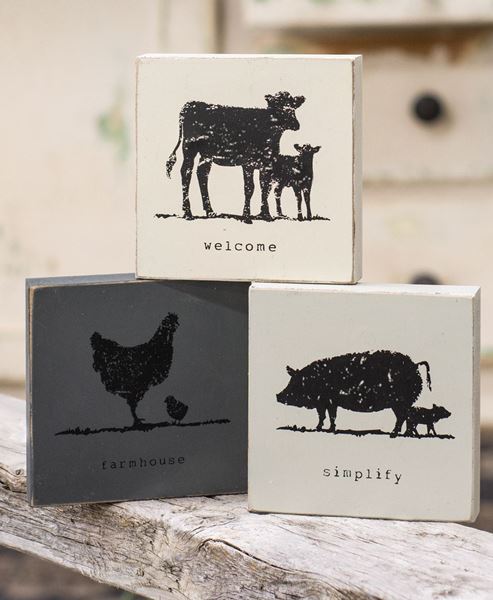 Picture of Farmhouse Animal Blocks, 3 Asstd.