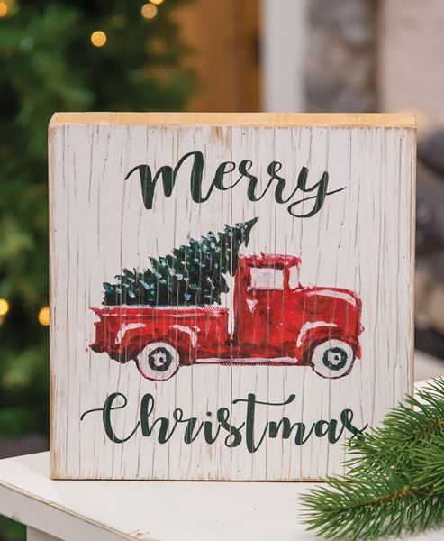 Picture of Merry Christmas Vintage Truck Sign