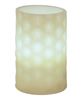 Picture of White Geometric Pillar Candle, White Light, 4.5”