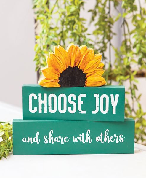 Picture of Choose Joy Sunflower Block Stackers, 3/Set