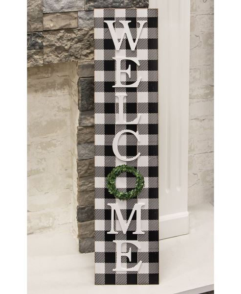 Picture of Buffalo Check Welcome Sign w/Easel