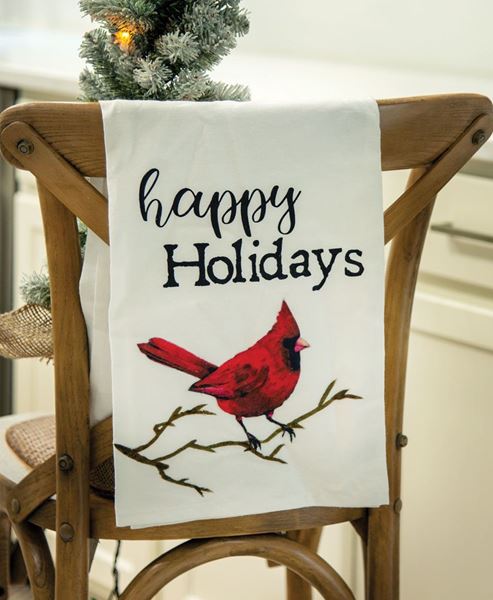 Picture of Happy Holidays Cardinal Dish Towel