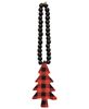 Picture of Red & Black Buffalo Check Beaded Christmas Tree Ornament