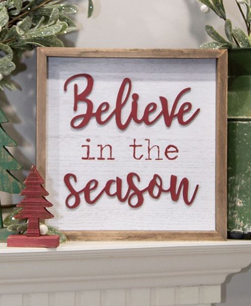 Picture of Believe In the Season Distressed Wooden Frame Sign