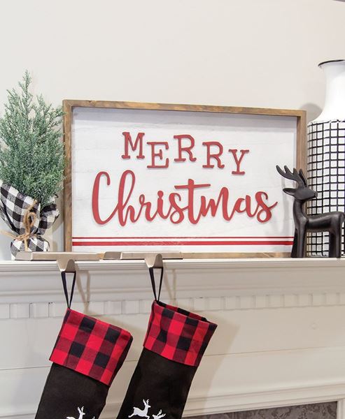 Picture of Merry Christmas Distressed Wooden Frame Sign