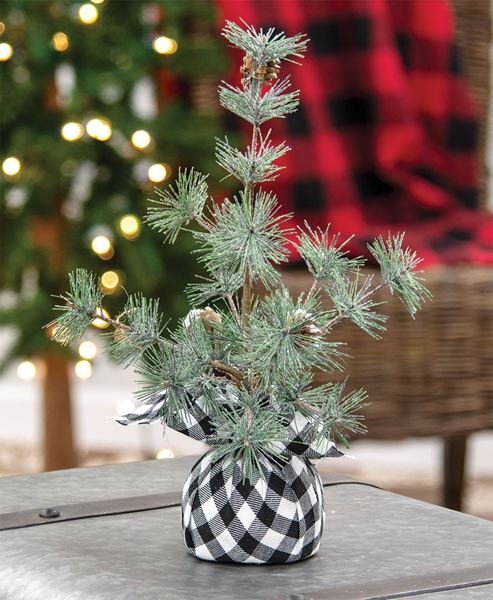 Picture of Buffalo Check Sparkle Pine Tree, 12"