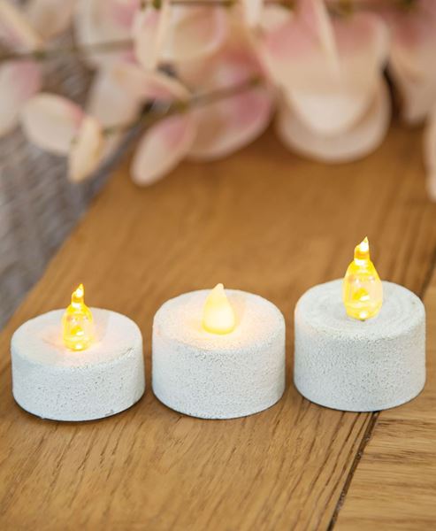 Picture of Textured White Mini Timer Tealight