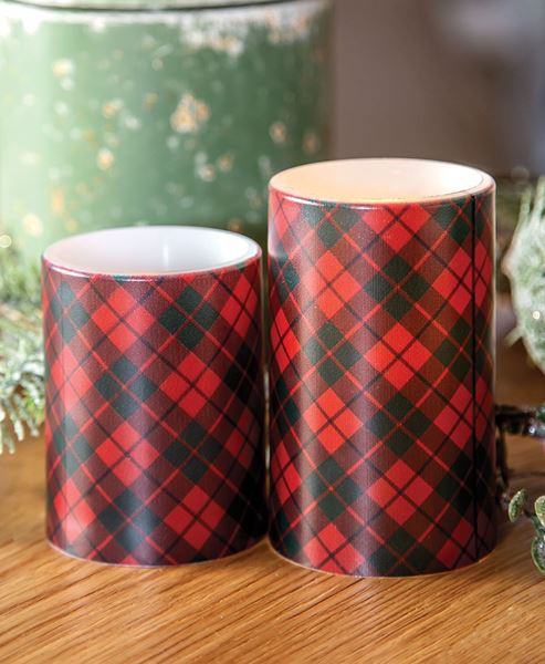 Picture of Red Plaid Timer Pillar, 3" x 5"