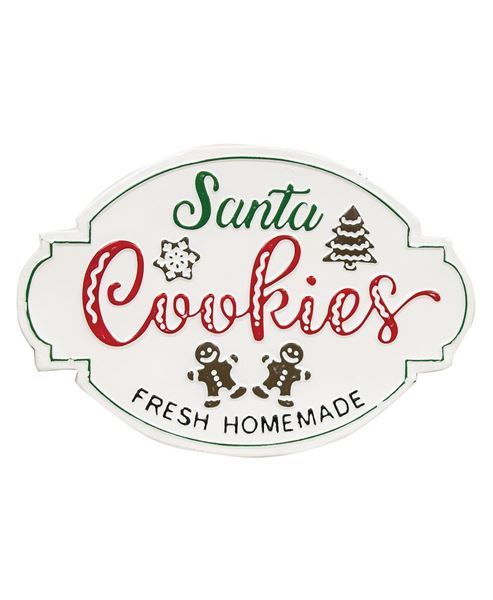 Picture of Santa Cookies Distressed Metal Sign