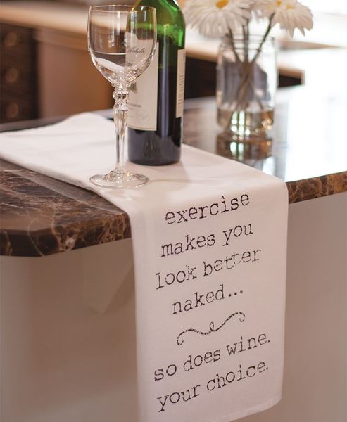 Picture of Exercise Makes You Look Better Naked Dish Towel