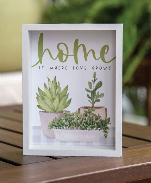 Picture of Home Is Where Love Grows Inset Box Sign, 3 Asstd.