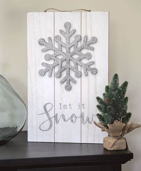 Picture of Sparkle Snowflake Let It Snow Pallet Sign