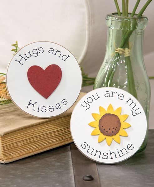 Picture of You Are My Sunshine Mini Round Easel Sign, 2 Asstd.