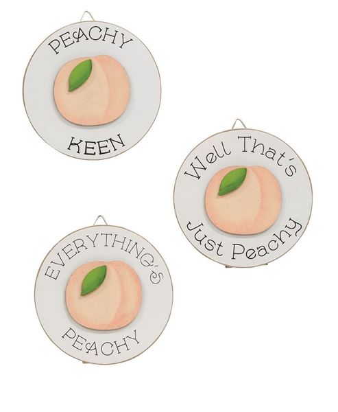 Picture of Peachy Keen Mini Round Easel Sign, 3 Asstd.