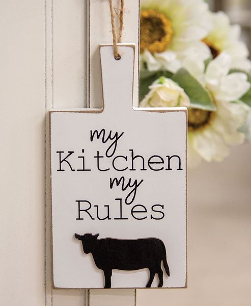 Picture of Distressed My Kitchen My Rules Cutting Board Ornament