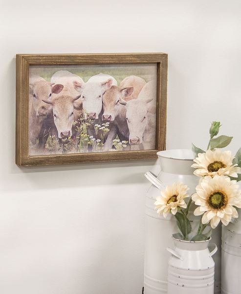 Picture of Gathered Cows Framed Print, Wood Frame