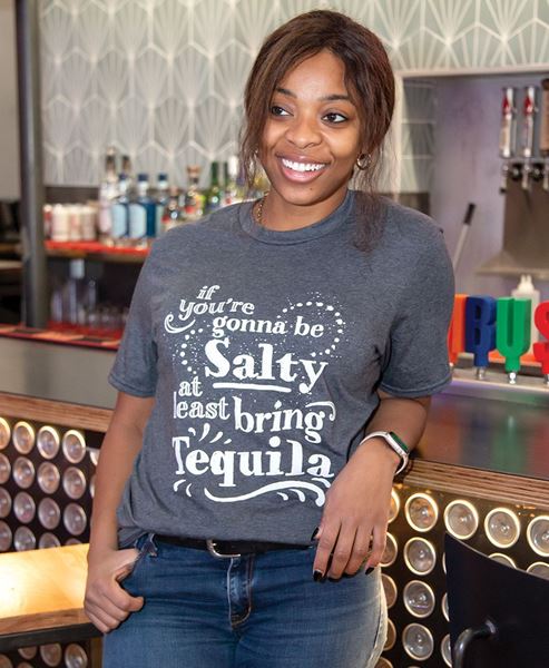 Picture of If You're Gonna Be Salty Bring Tequila T-Shirt, Heather Dark Gray