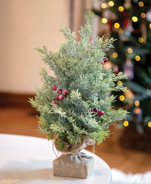 Picture of Frosted Cedar & Red Berry Tree, 15"