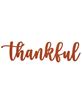 Picture of Orange "Thankful" Hanging Script Sign