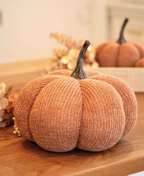 Picture of Burnt Orange Knit Pumpkin Large