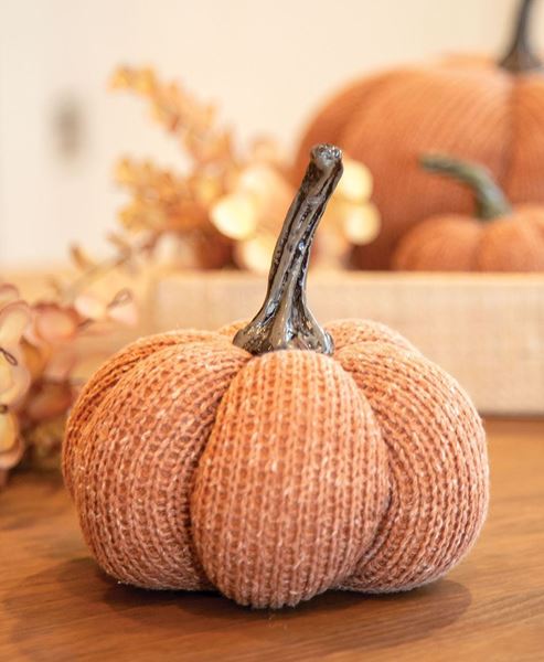 Picture of Burnt Orange Knit Pumpkin Medium