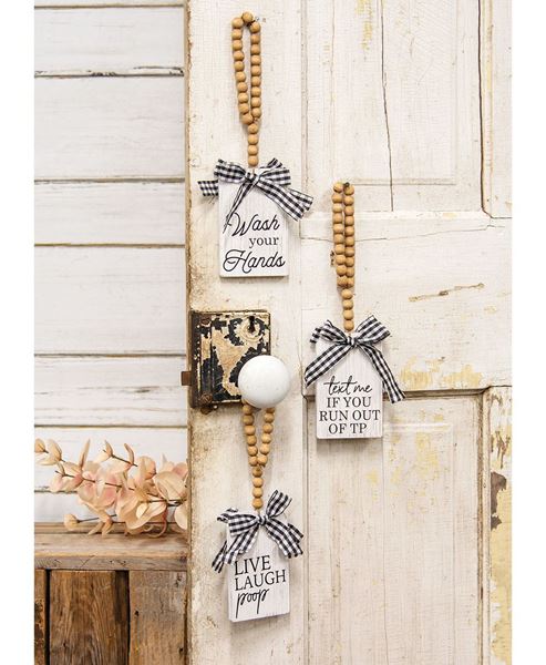 Picture of Live, Laugh, Poop Door Ornament, 3 Asstd.