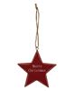 Picture of Red Star Christmas Words Ornament, 4 Asstd.