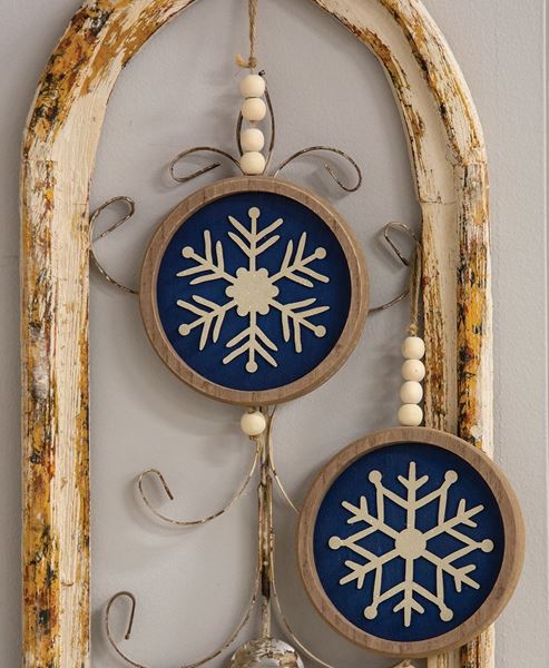 Picture of Snowflake Beaded Round Hanger, 2 Asstd.