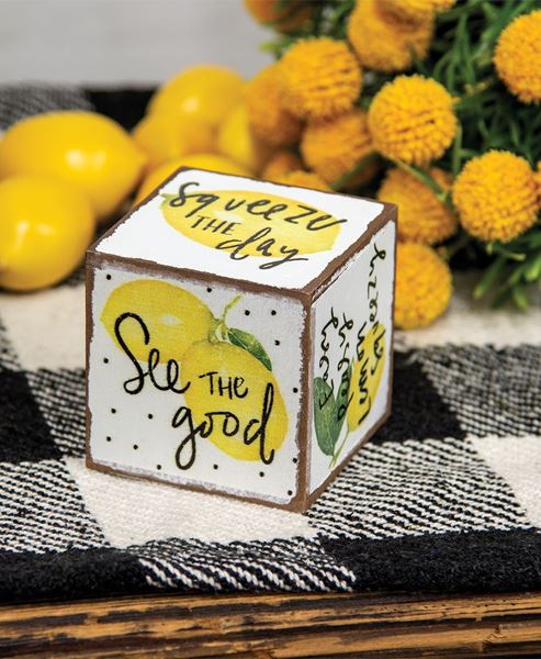 Picture of Lemon Sayings Wooden Cube